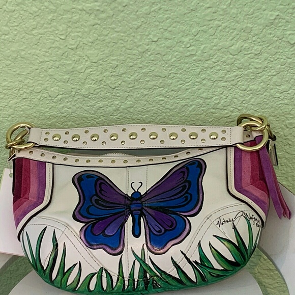Vintage Coach hand painted original design purse - Picture 2 of 7